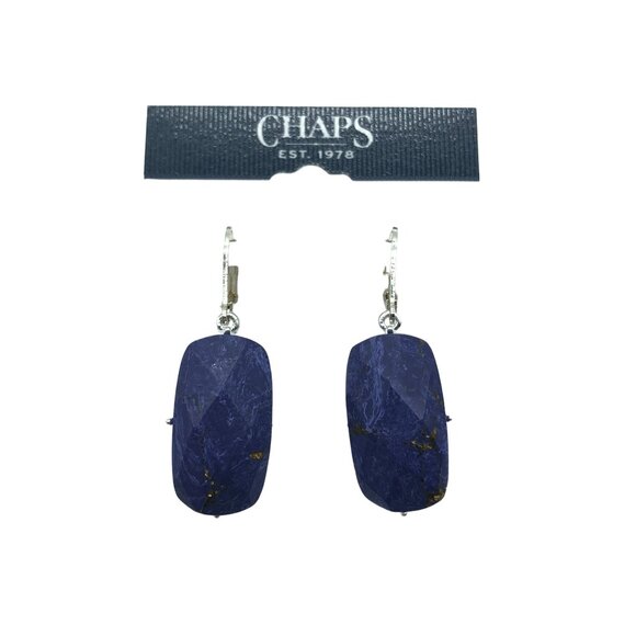 Chaps Semi-Precious Stone Blue Dangle Earrings - Picture 1 of 2